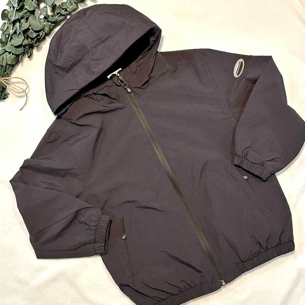 NWT Zara Lightweight Nylon Windbreaker Jacket Size 6 - soft black